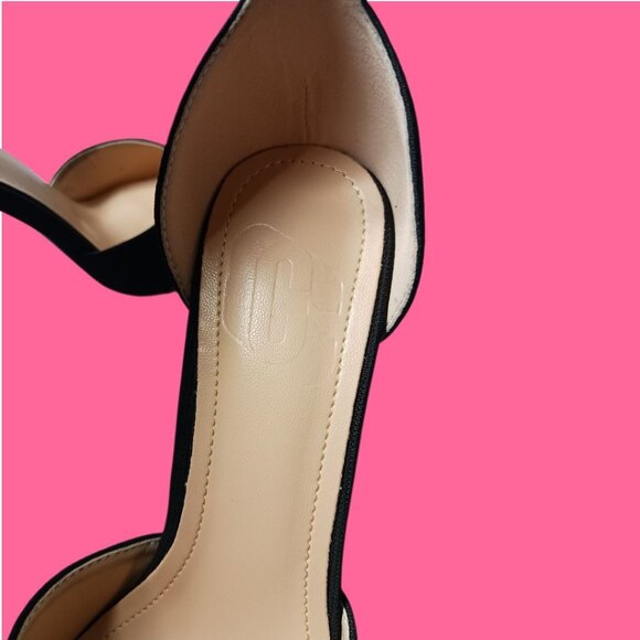 Pointed Toe Heels With Tulle Bow Detail & Ankle Strap Elegant Women Blck Size 37 - Picture 4 of 16